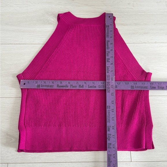 Aritzia Wilfred Crevier Knit Halter Top Fuchsia Pink - Picture 4 of 4